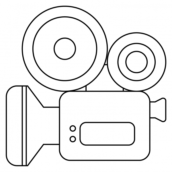 Movie Camera Emoji coloring page image