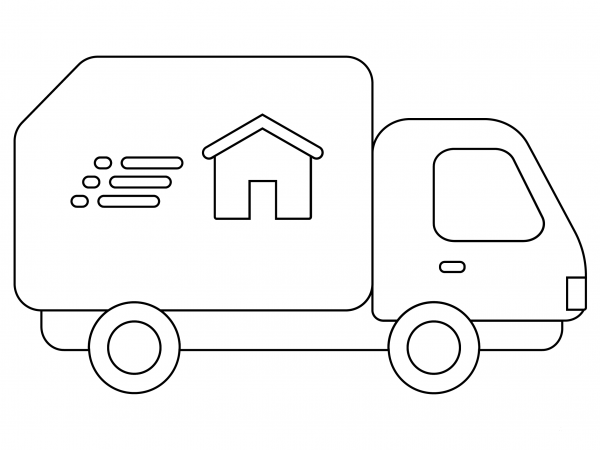 Moving Truck coloring page image