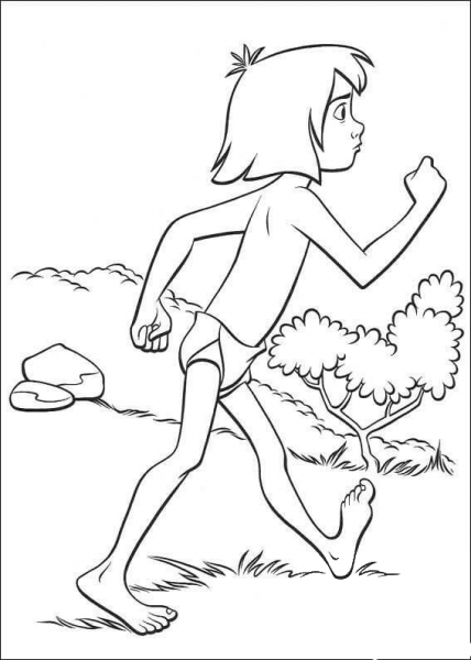 Mowgli Is Walking  coloring page image