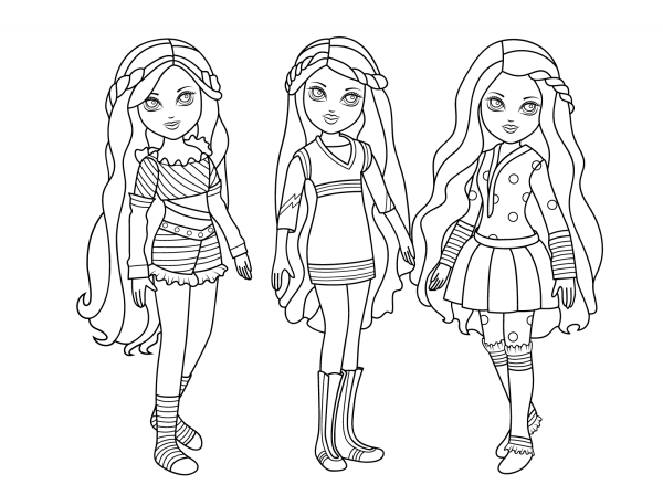 Moxie Dolls coloring page image