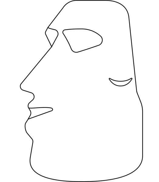 Moyai Emoji coloring page image
