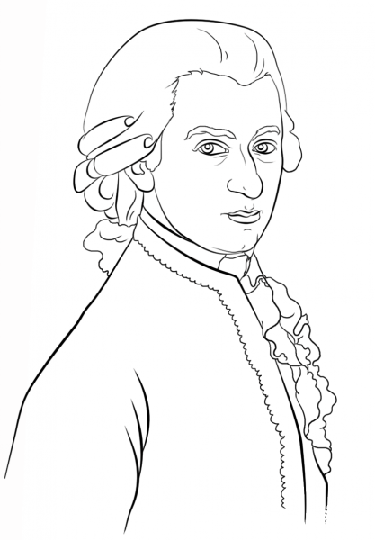 Mozart coloring page image