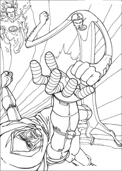 Mr Fantastic Is Fighting  coloring page image