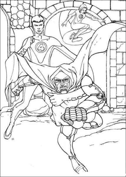 Mr Fantastic Try To Catch His Enemy  coloring page image
