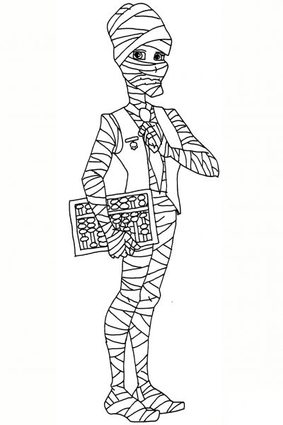 Mr Mummy coloring page image