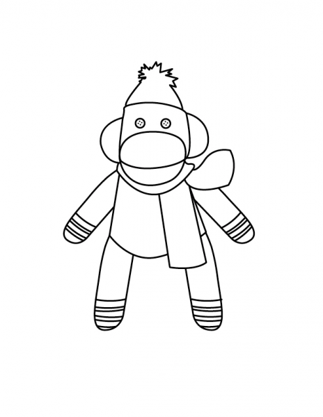 Mr. Sock Monkey coloring page image