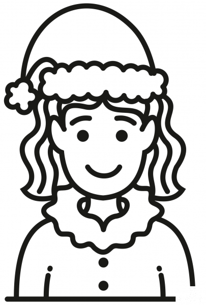 Mrs Claus coloring page image