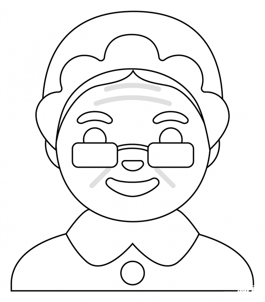 Mrs Claus Emoji coloring page image
