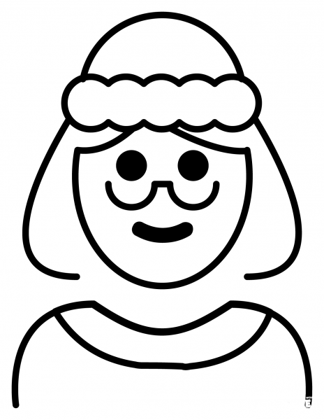 Mrs Claus Emoji coloring page image