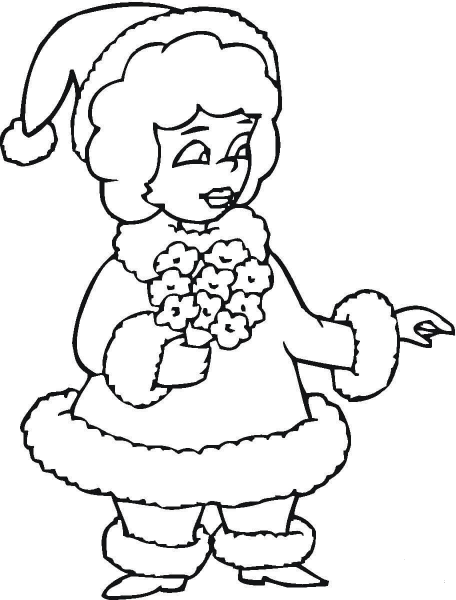 Mrs Santa  coloring page image
