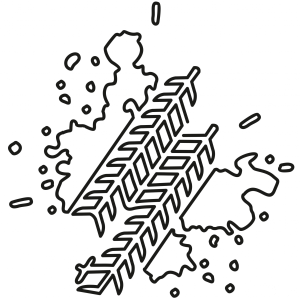 Mud Tire Tracks coloring page image