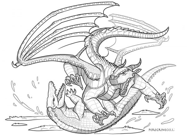 Mudwing Dragon coloring page image