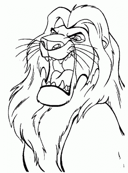 Mufasa is angry coloring page image