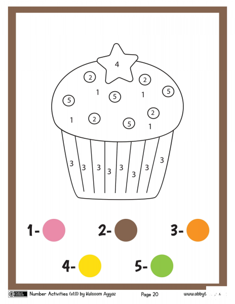 Muffin color by number image