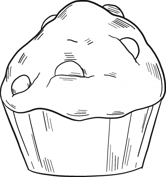 Muffin coloring page image