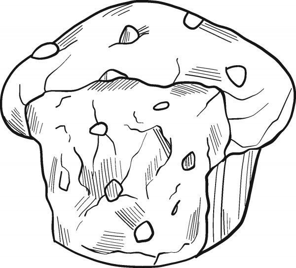 Muffin coloring page image