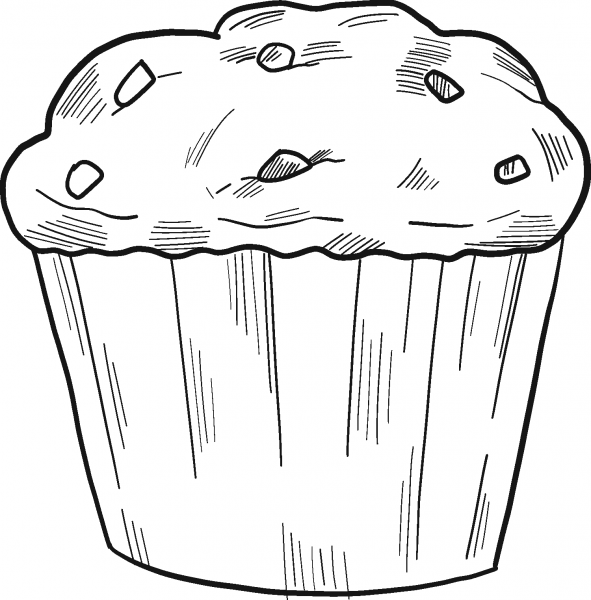 Muffin coloring page image