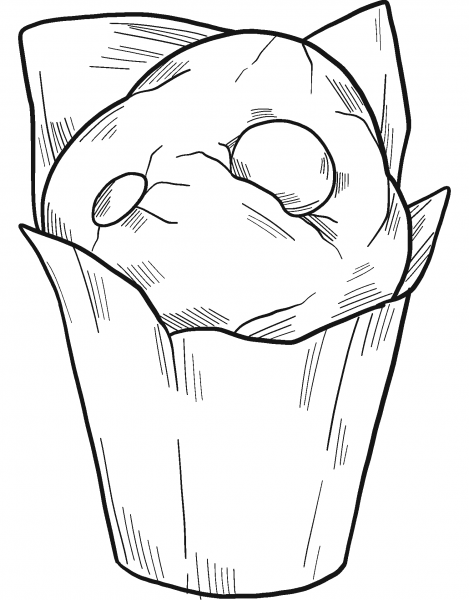 Muffin coloring page image