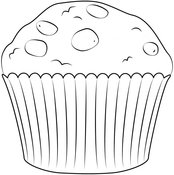 Muffin coloring page image