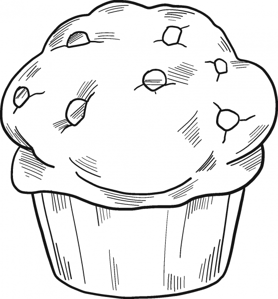 Muffin coloring page image