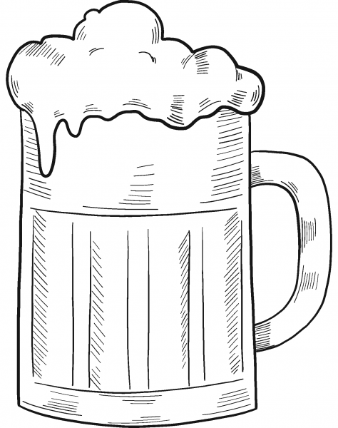 Mug of Beer coloring page image