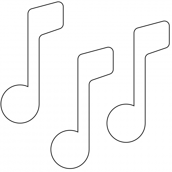 Multiple Musical Notes Emoji coloring page image
