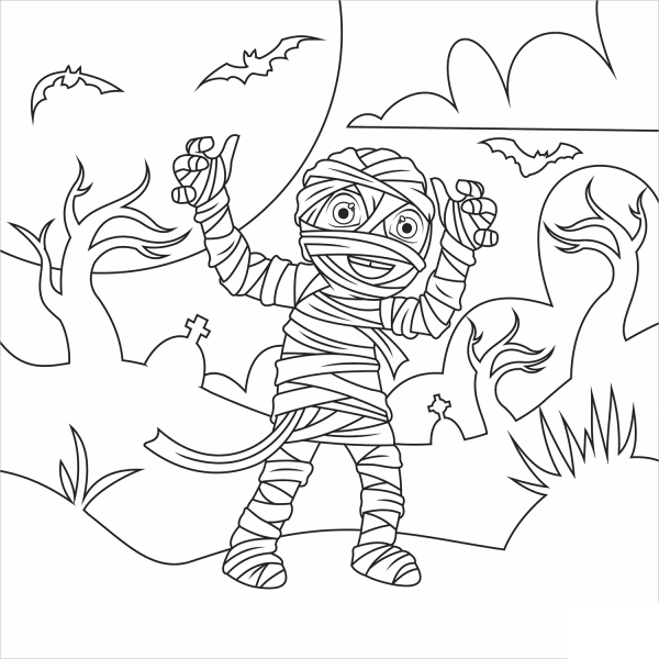 Mummy coloring page image