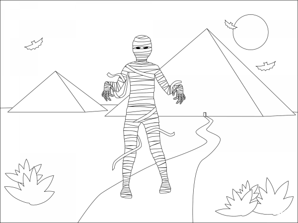Mummy coloring page image