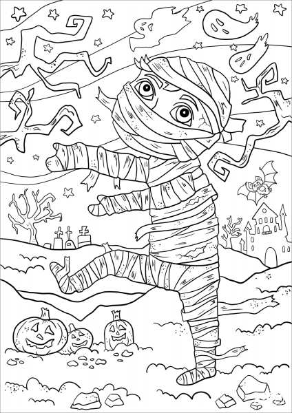 Mummy coloring page image