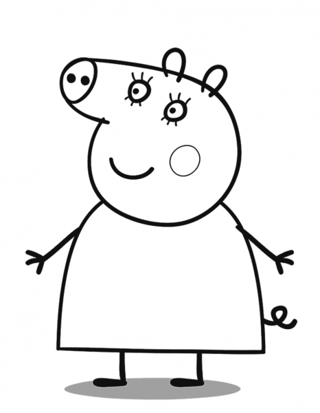 Mummy Pig coloring page image