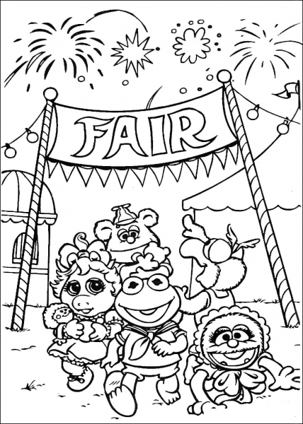 Muppet Babies Goes To Fair Market coloring page image
