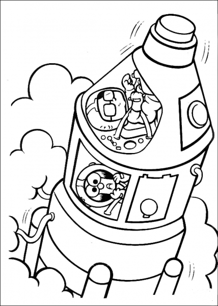 Muppet Babies space mission coloring page image