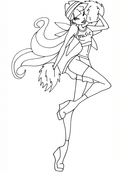 Musa Cheerix coloring page image