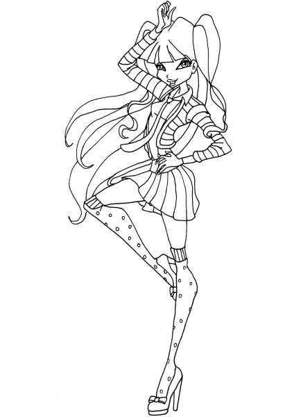 Musa School coloring page image