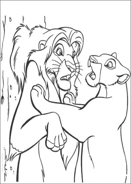 Musafa And Sarabi coloring page image
