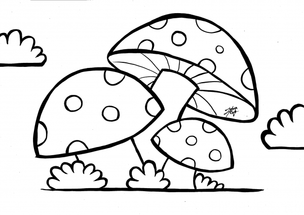Mushroom coloring page image
