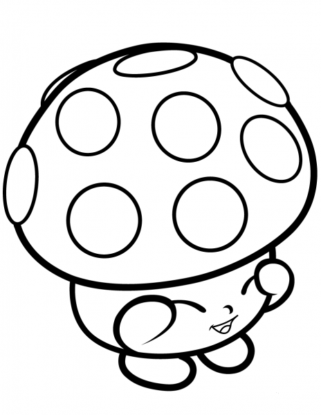 Mushroom Miss Mushy Moo Shopkin coloring page image