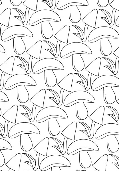 Mushroom Pattern coloring page image