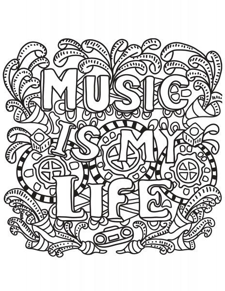 Music is My Life coloring page image