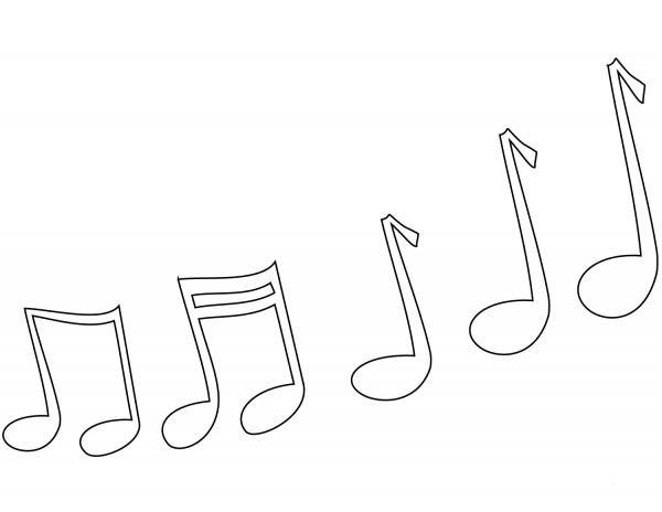 Music Notes  coloring page image