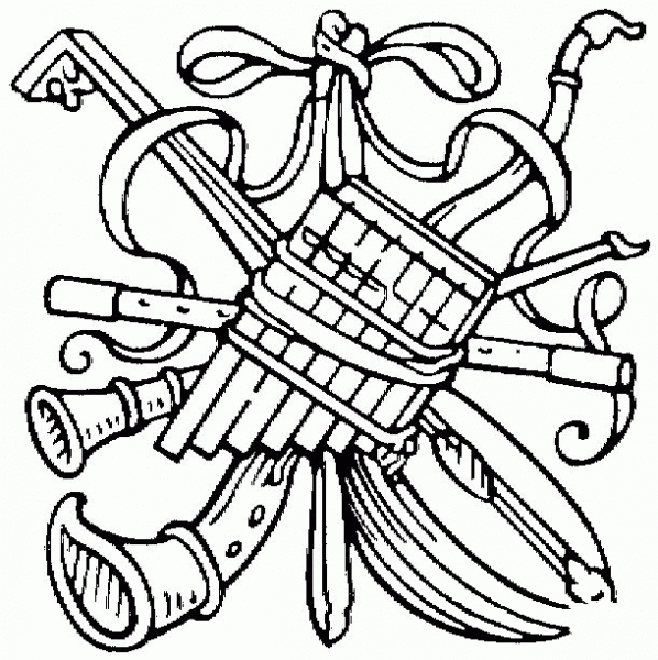 Musical Emblem coloring page image