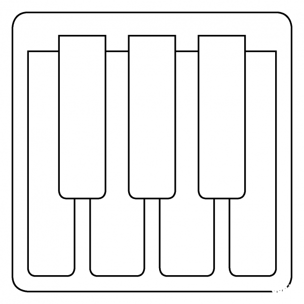 Musical Keyboard Emoji coloring page image