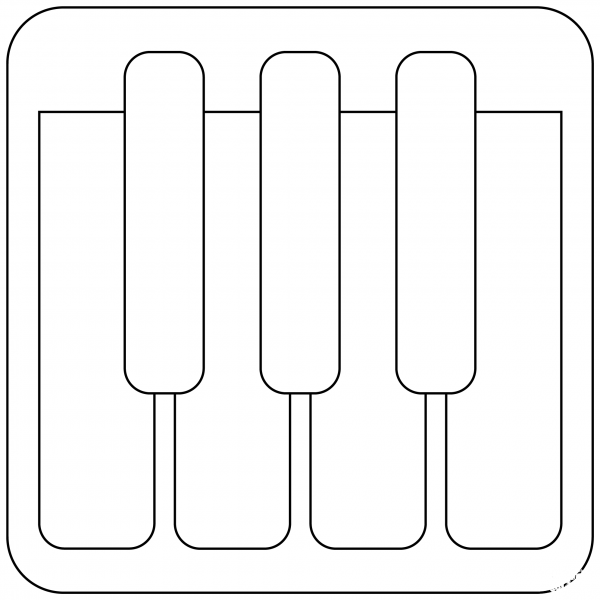 Musical Keyboard Emoji coloring page image