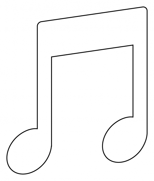 Musical Note Emoji coloring page image