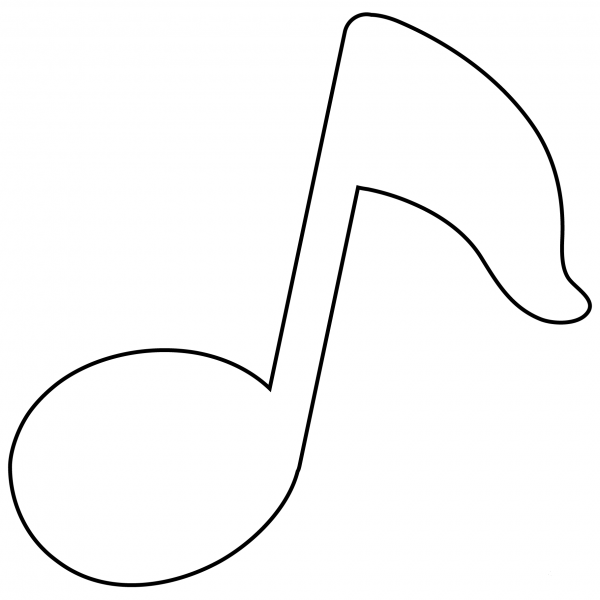 Musical Note Emoji coloring page image