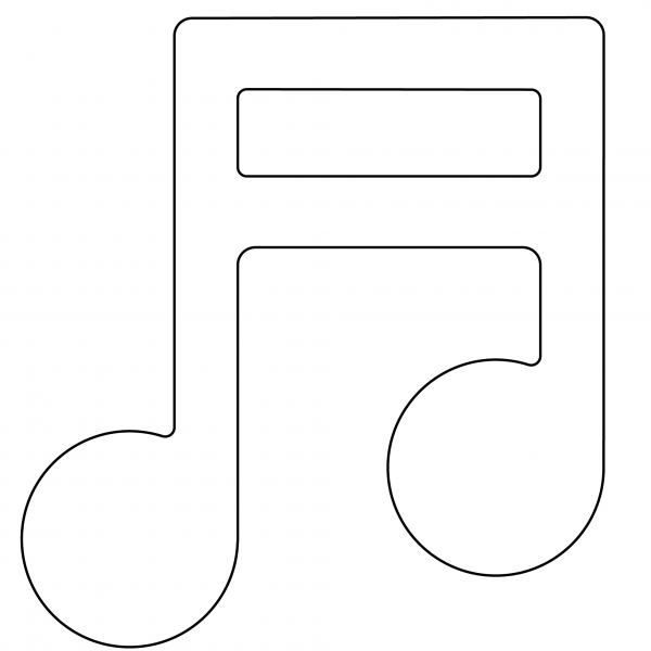 Musical Note Emoji coloring page image