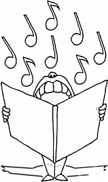 Musical Notes  coloring page image