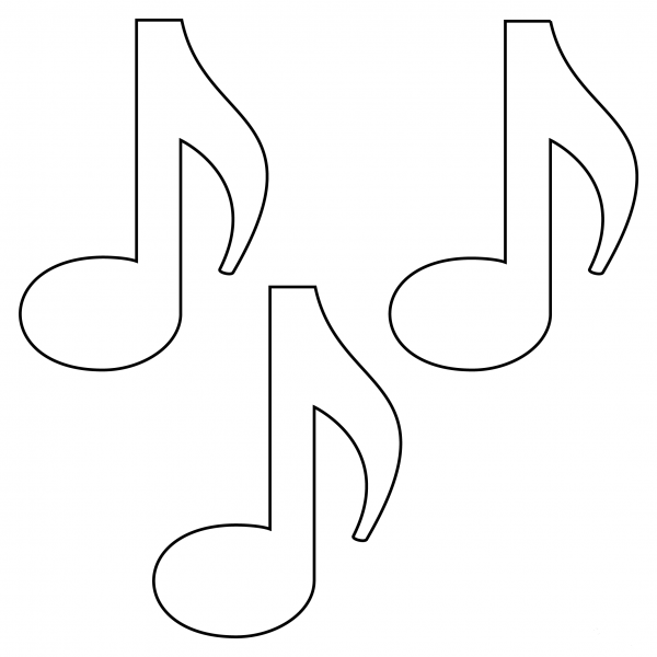 Musical Notes coloring page image
