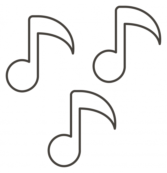 Musical Notes coloring page image