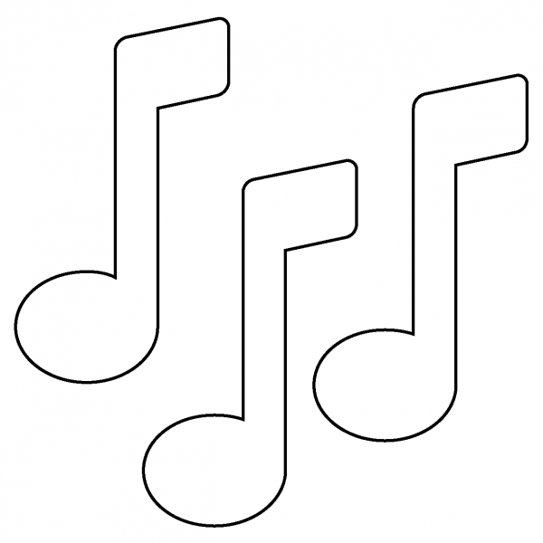 Musical Notes Emoji coloring page image